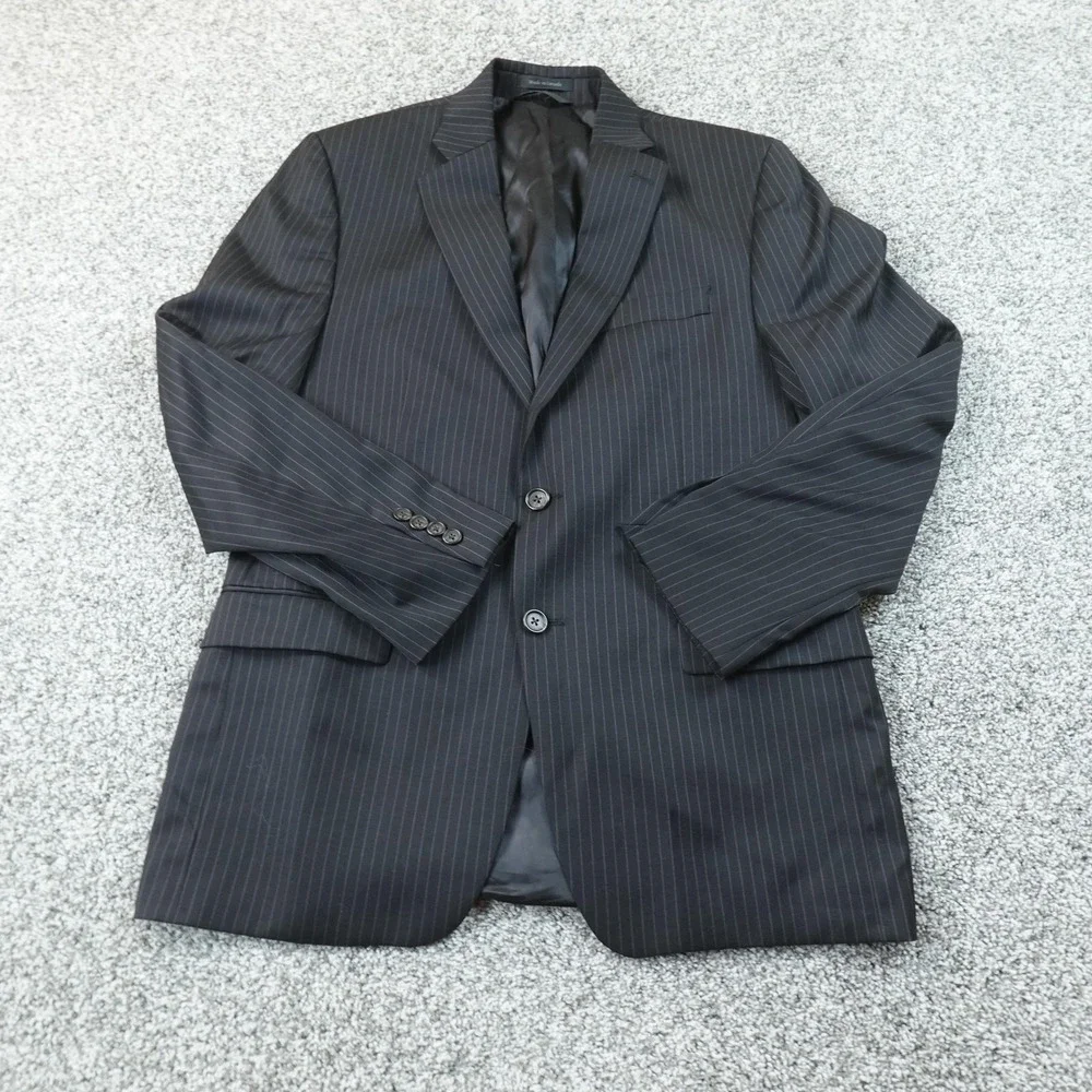 Ralph Lauren Blazer Mens 40R Black Pinstripe Wool Sport Coat Suit Jacket Canada